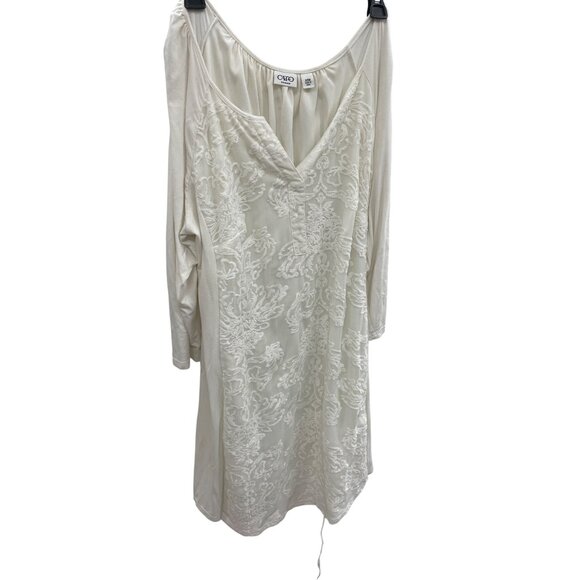 Cato Womens Beige Lace Embroidered Lined Midi Dress Size 14/16W SKU 8466 - Picture 1 of 15